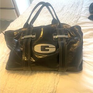Guess Shiny Black hand bag